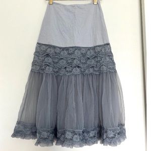 Free People Lavender lace strapless dress skirt XS